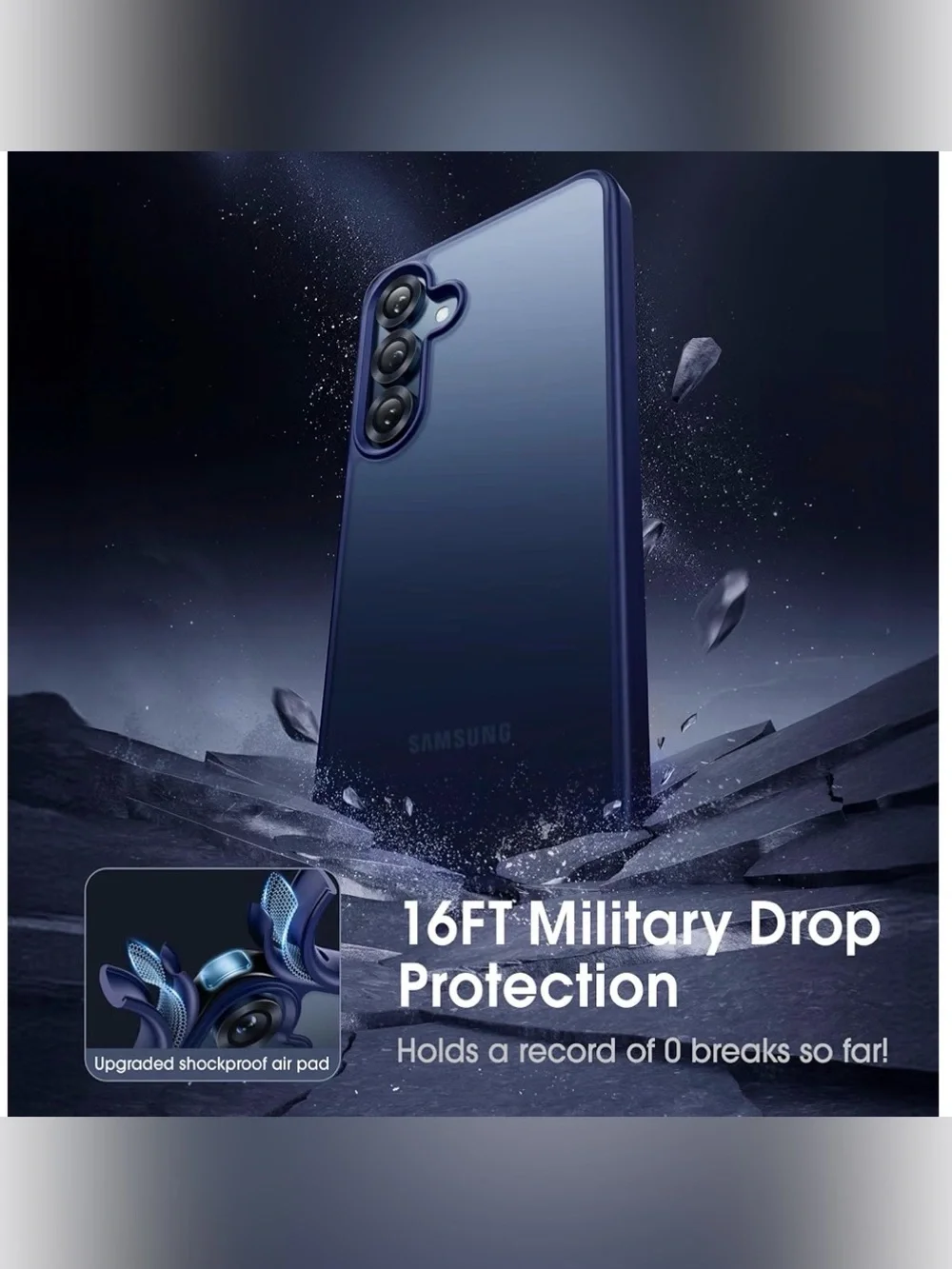 Black Frosted Phone Case for Samsung galaxy S25 plus - Protective Soft TPU Cover